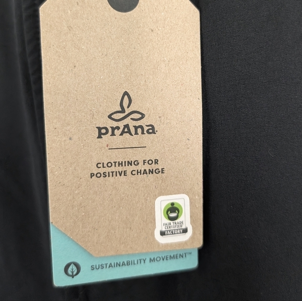 PrAna Ice Flow Hybrid Pant Black Mens Slim Elastic Waist Wicking Hybrid UPF 50 - Picture 7 of 15